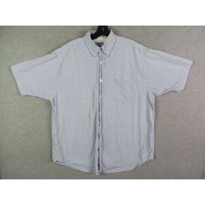 Wrangler Mens Shirt Large L Blue Check Plaid Button Up Short Sleeve Hero Western